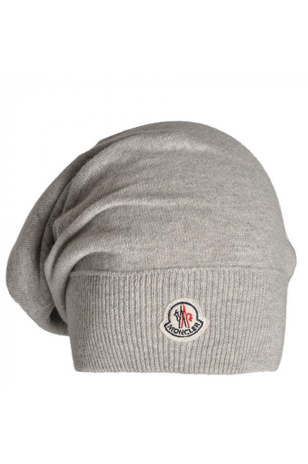 Moncler Mütze Oversized Hellgrau