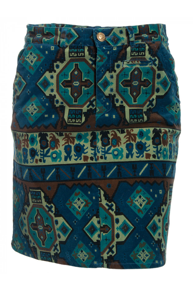 Monocrom Samtrock Blau/Grün
