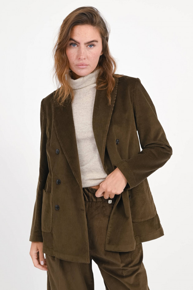 Myths Cord-Blazer mit aufgesetzten Taschen in Oliv