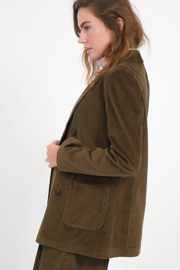Myths Cord-Blazer mit aufgesetzten Taschen in Oliv