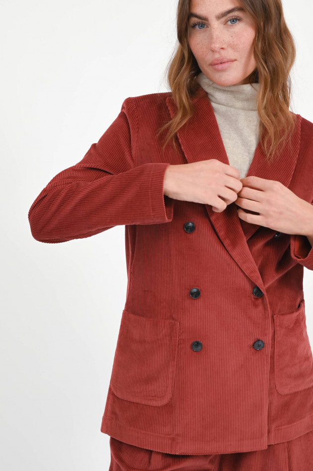 Myths Cord-Blazer mit aufgesetzten Taschen in Ziegelrot