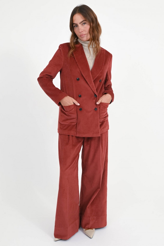 Myths Cord-Blazer mit aufgesetzten Taschen in Ziegelrot