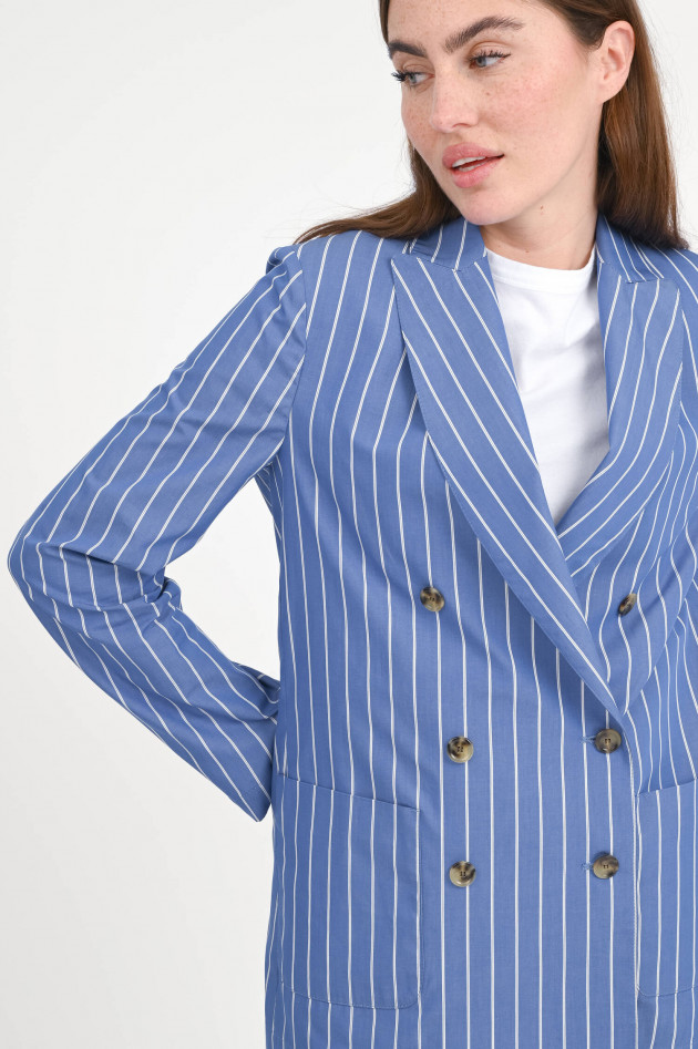 Myths Gestreifter Doppelreihiger Blazer in Blau/Weiß