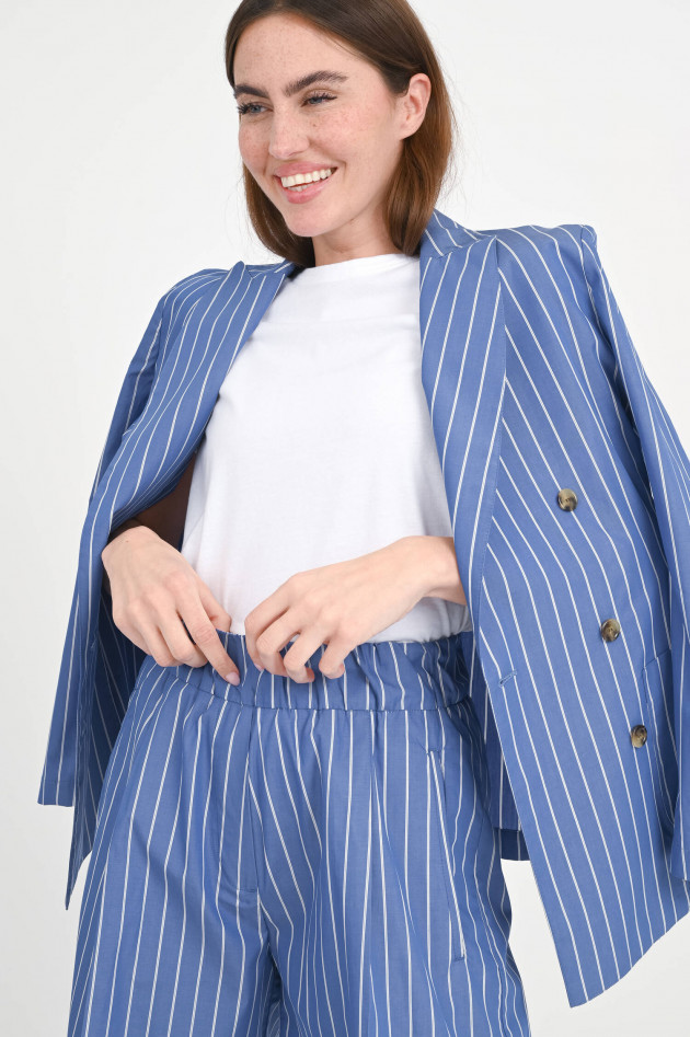 Myths Gestreifter Doppelreihiger Blazer in Blau/Weiß