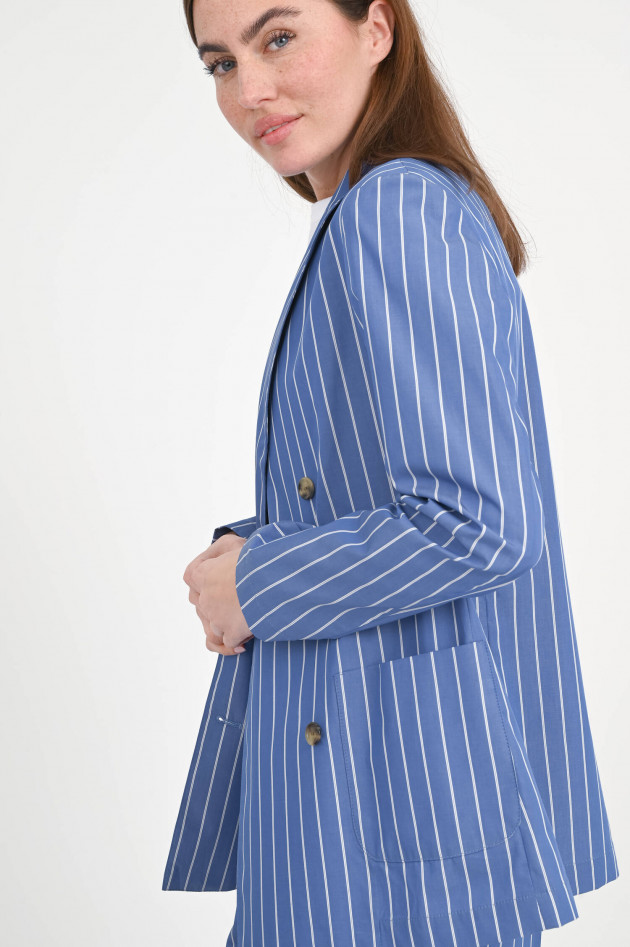 Myths Gestreifter Doppelreihiger Blazer in Blau/Weiß