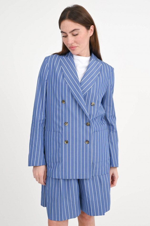 Myths Gestreifter Doppelreihiger Blazer in Blau/Weiß