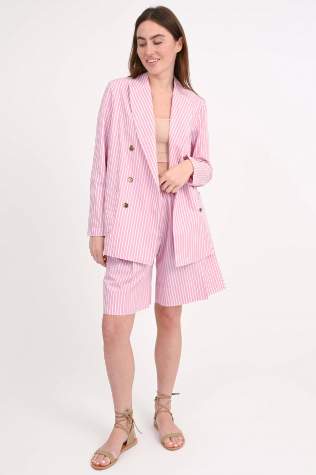 Myths Gestreifter Doppelreihiger Blazer in Weiß/Rosa