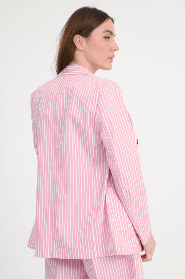 Myths Gestreifter Doppelreihiger Blazer in Weiß/Rosa