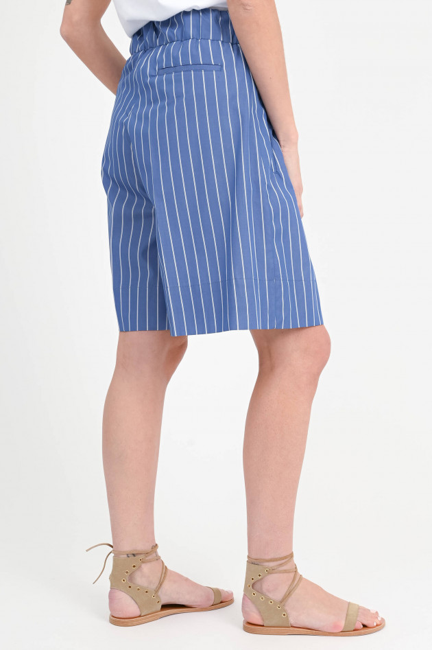 Myths Gestreifte Baumwoll-Shorts in Blau/Weiß