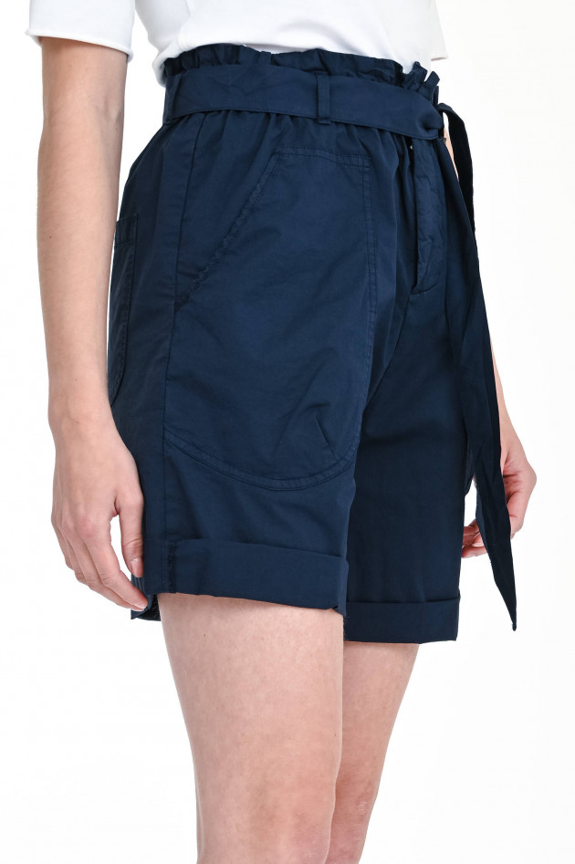 Myths Shorts mit Paperbag-Design in Navy