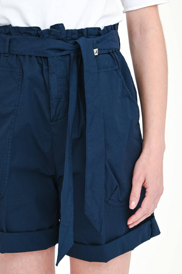 Myths Shorts mit Paperbag-Design in Navy