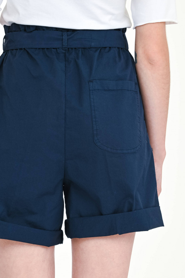 Myths Shorts mit Paperbag-Design in Navy