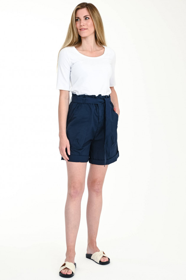 Myths Shorts mit Paperbag-Design in Navy