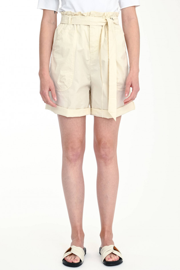 Myths Shorts mit Paperbag-Design in Creme