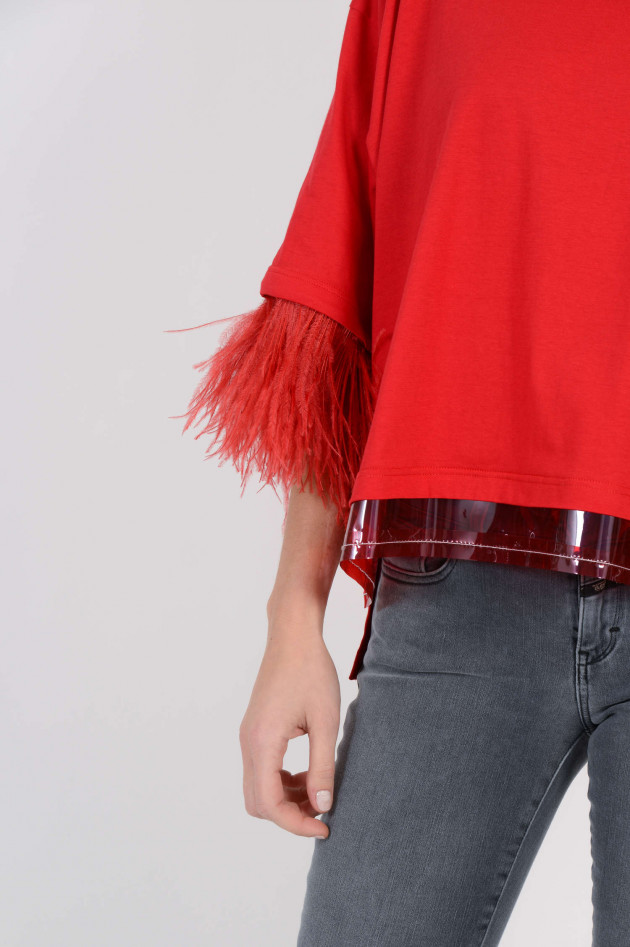 N°21 Shirt mit Federborte in Rot