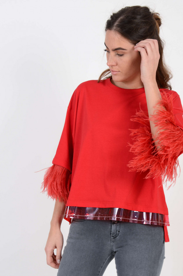 N°21 Shirt mit Federborte in Rot