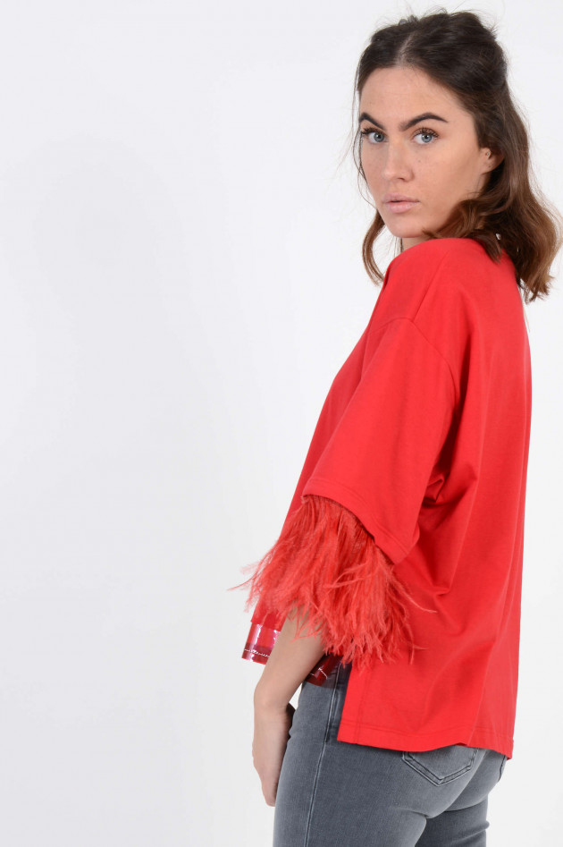 N°21 Shirt mit Federborte in Rot