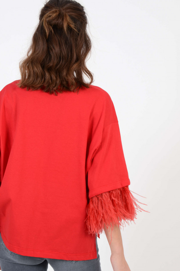 N°21 Shirt mit Federborte in Rot