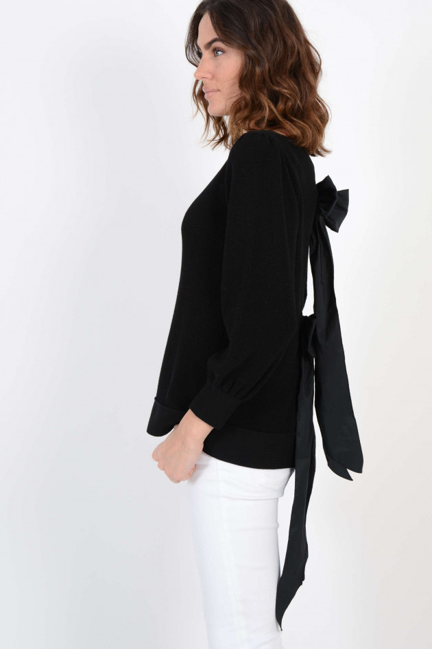 N°21 Pullover mit Schleifen am Rücken in Schwarz