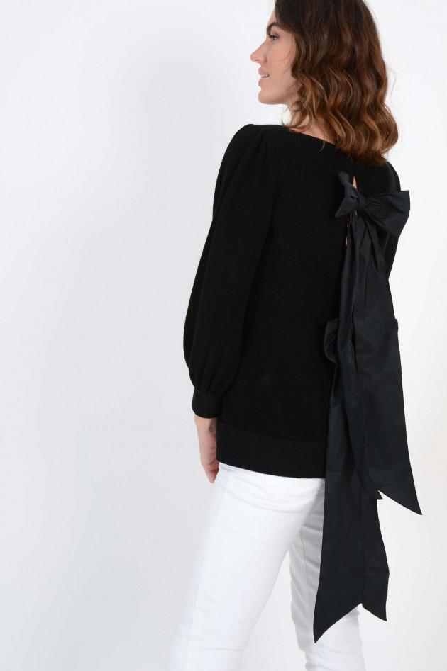 N°21 Pullover mit Schleifen am Rücken in Schwarz
