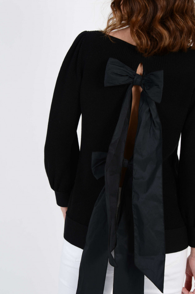 N°21 Pullover mit Schleifen am Rücken in Schwarz