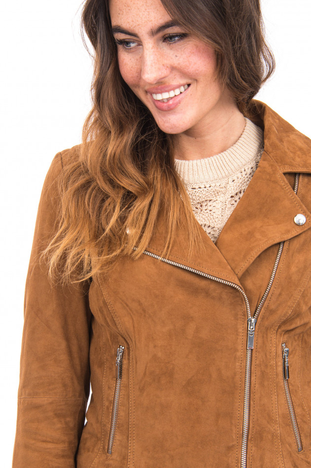 NOS Princess goes Hollywood Velours-Lederjacke in Camel