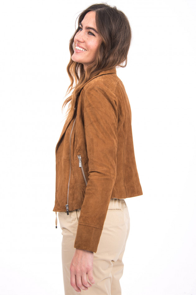 NOS Princess goes Hollywood Velours-Lederjacke in Camel