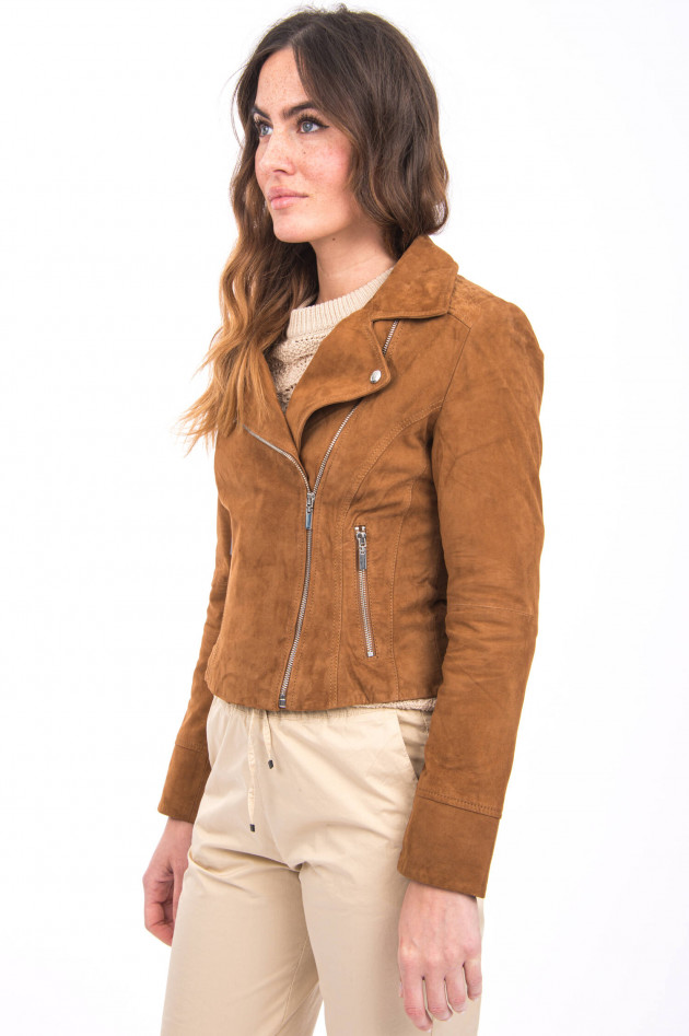 NOS Princess goes Hollywood Velours-Lederjacke in Camel