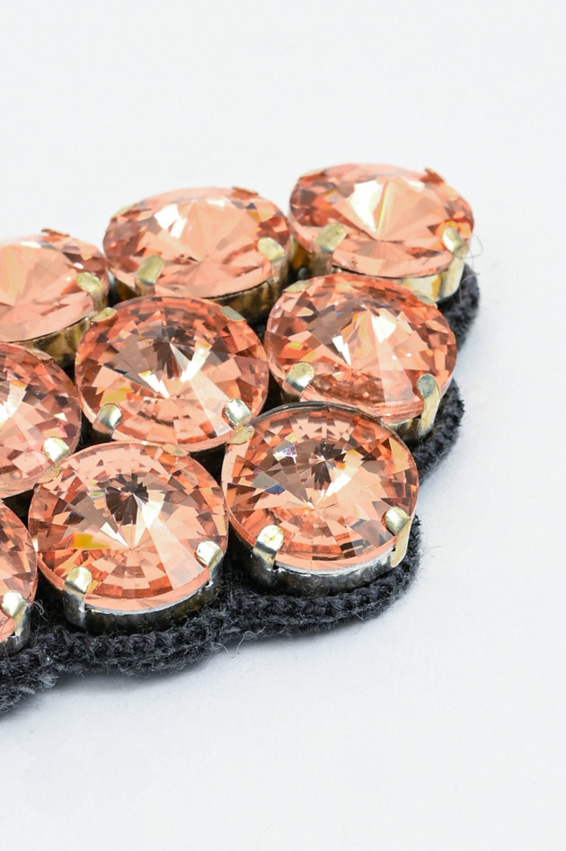 Odeeh Brosche mit Glitzersteinen in Light Orange