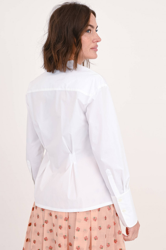 Odeeh Bluse mit asymmetrischem Kragen in Weiß