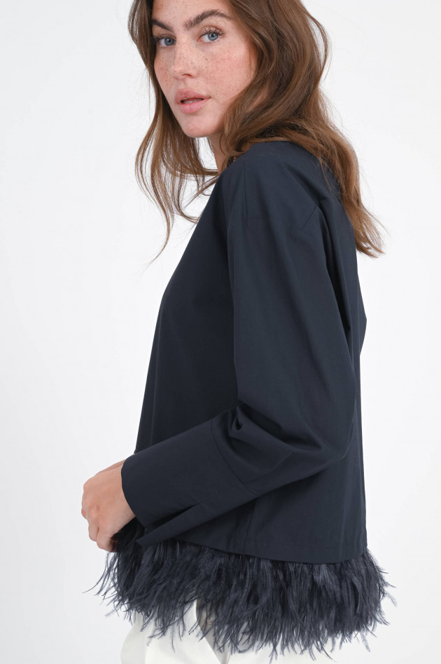 Odeeh Bluse mit Federborte in Midnight
