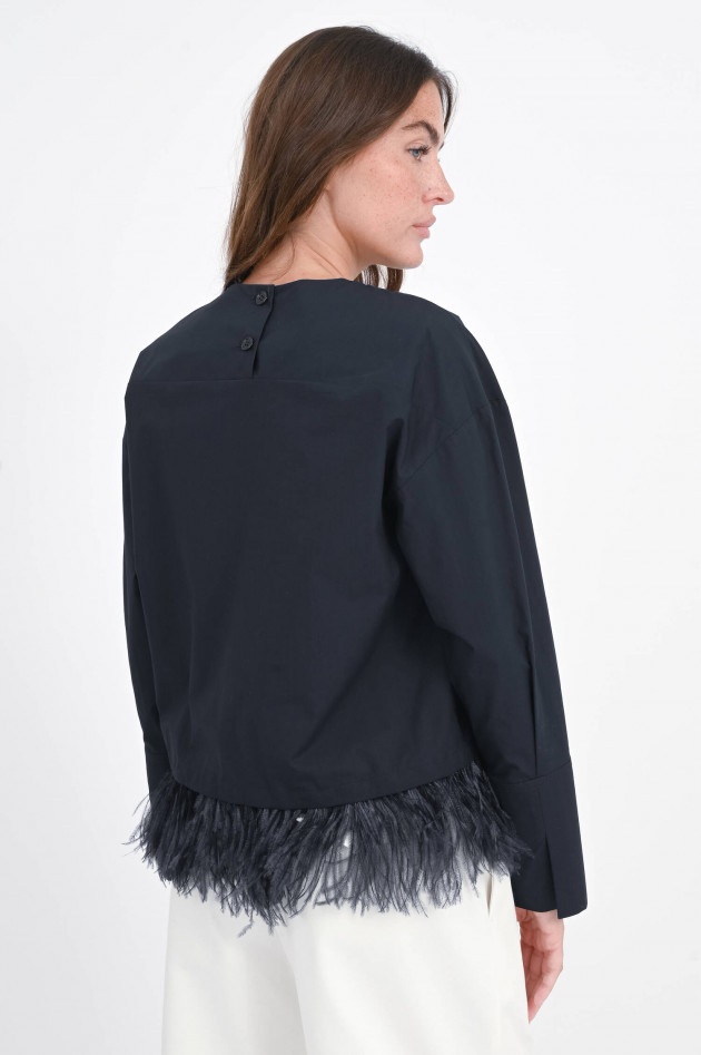 Odeeh Bluse mit Federborte in Midnight