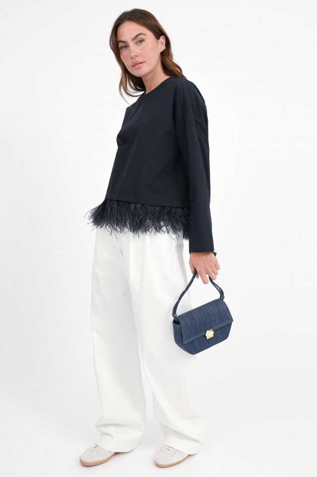 Odeeh Bluse mit Federborte in Midnight