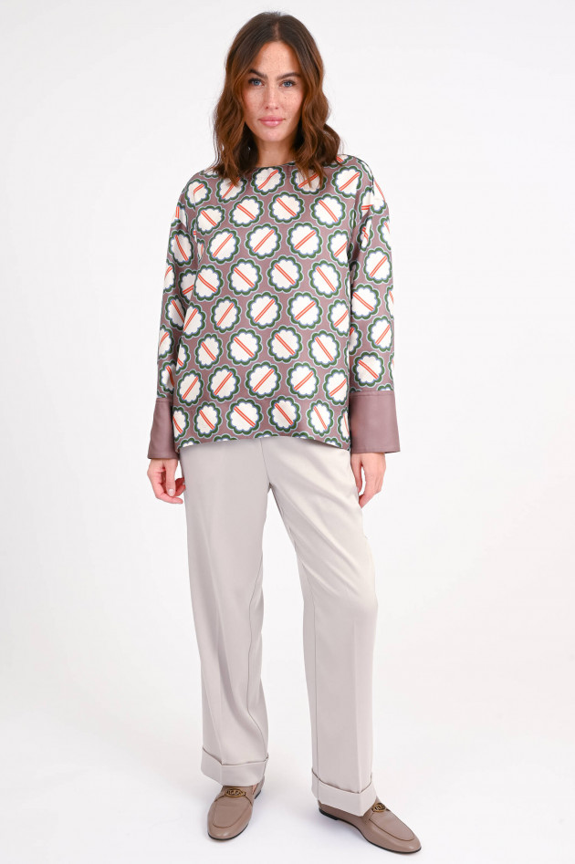 Odeeh Gemusterte Seidenbluse in Mauve/Multicolor