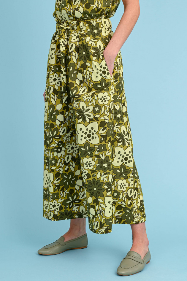 Odeeh Florale Culotte in Khaki Grün