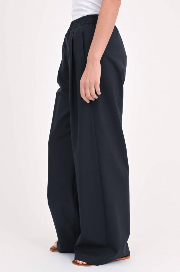 Odeeh Weite Hose aus Schurwolle in Navy