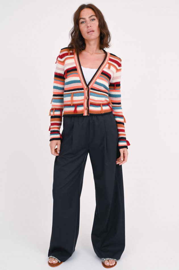 Odeeh Weite Hose aus Schurwolle in Navy