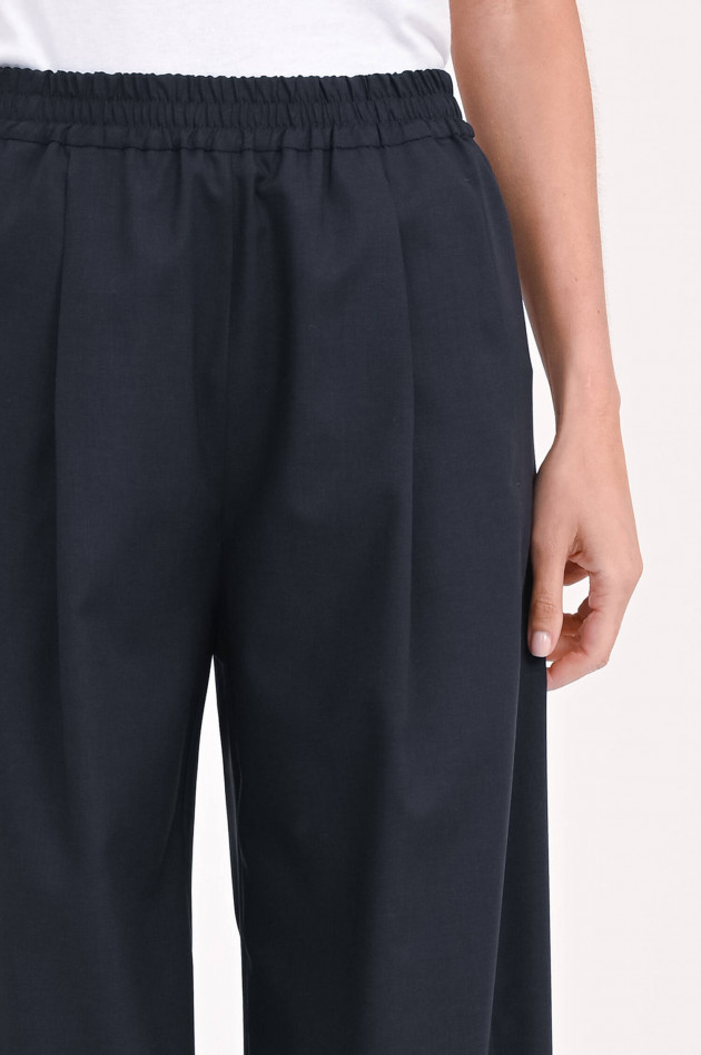 Odeeh Weite Hose aus Schurwolle in Navy