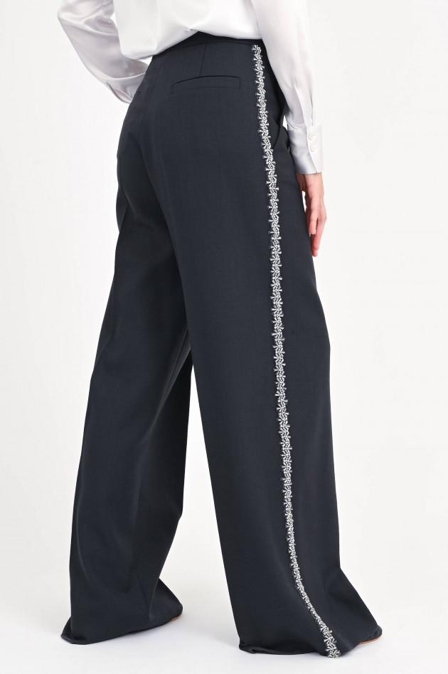 Odeeh Hose aus Wolle mit Glitzersteinen in Navy