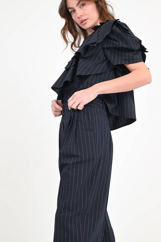 Odeeh Wide-Leg Hose mit Nadelstreifen in Navy
