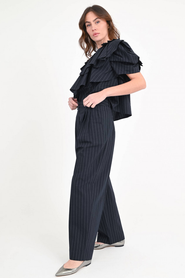 Odeeh Wide-Leg Hose mit Nadelstreifen in Navy
