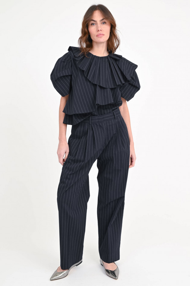 Odeeh Wide-Leg Hose mit Nadelstreifen in Navy