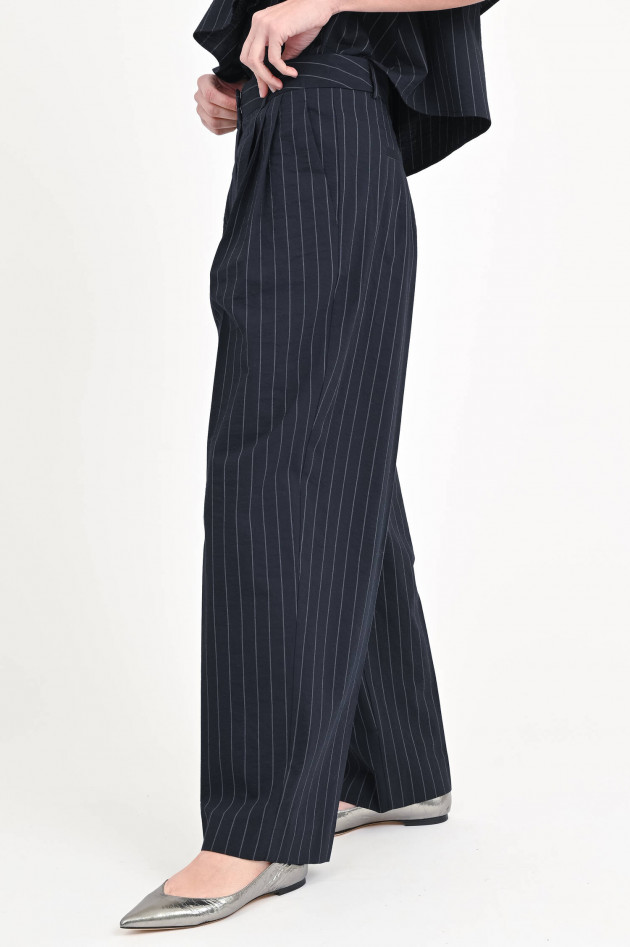 Odeeh Wide-Leg Hose mit Nadelstreifen in Navy