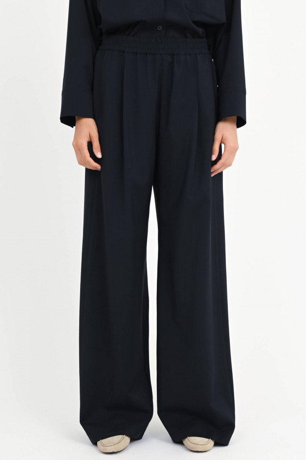 Odeeh Wide-Leg Hose aus Schurwolle in Navy