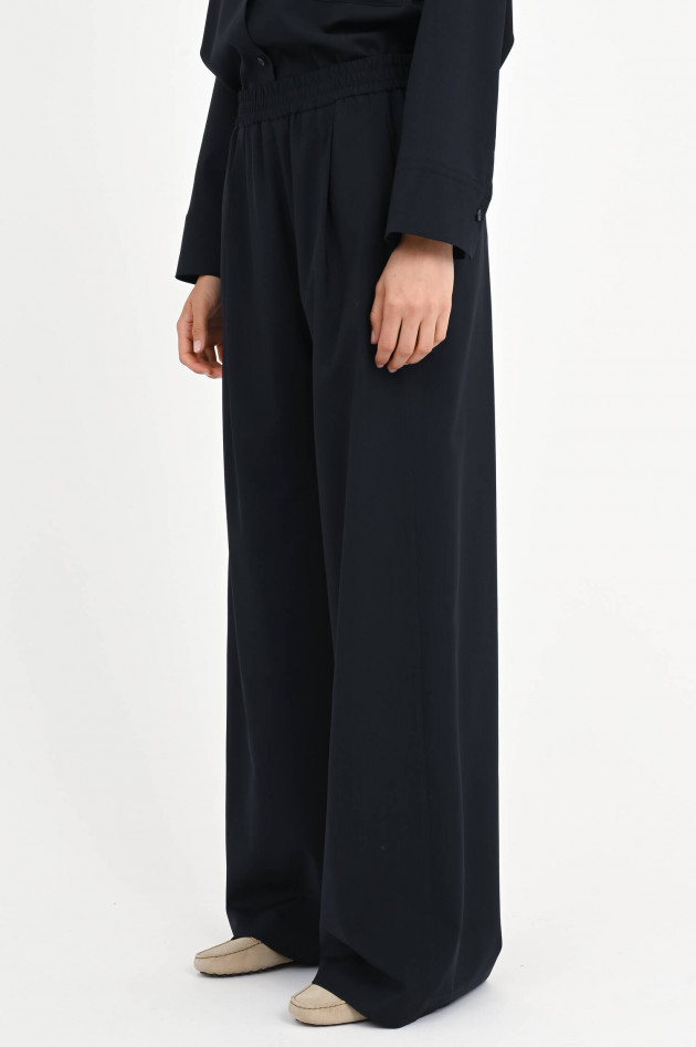 Odeeh Wide-Leg Hose aus Schurwolle in Navy