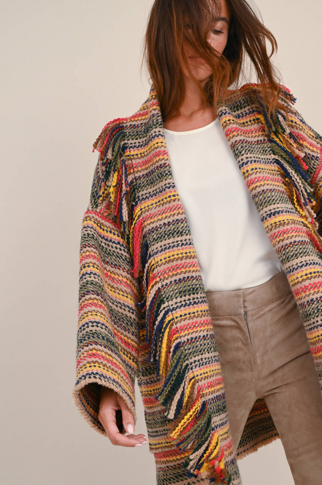 Odeeh Cardigan mit Fransen in Multicolor
