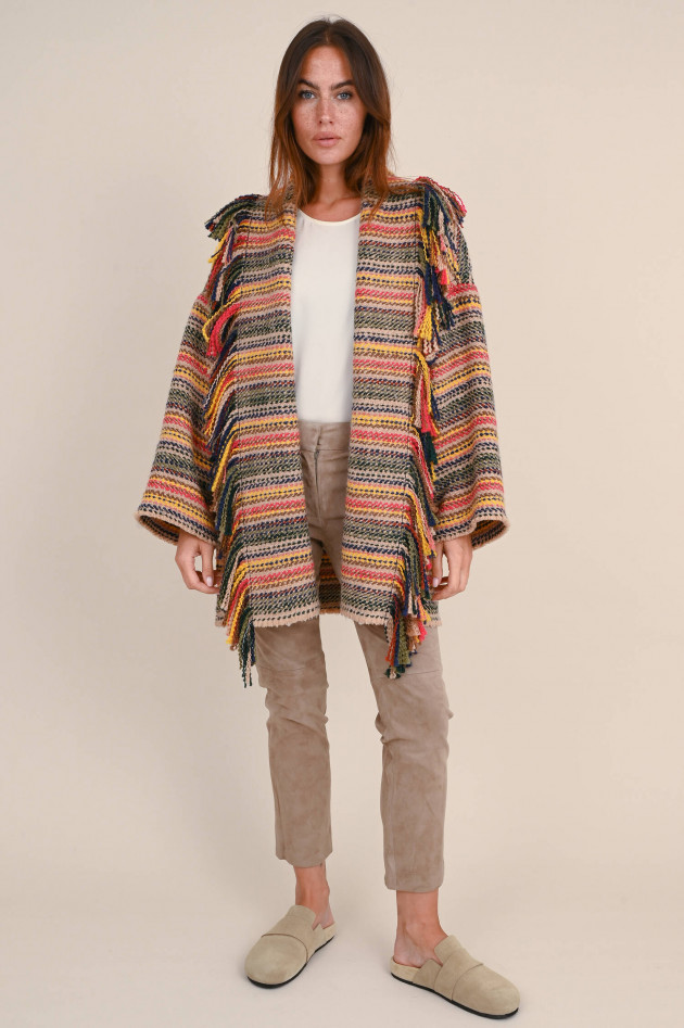 Odeeh Cardigan mit Fransen in Multicolor