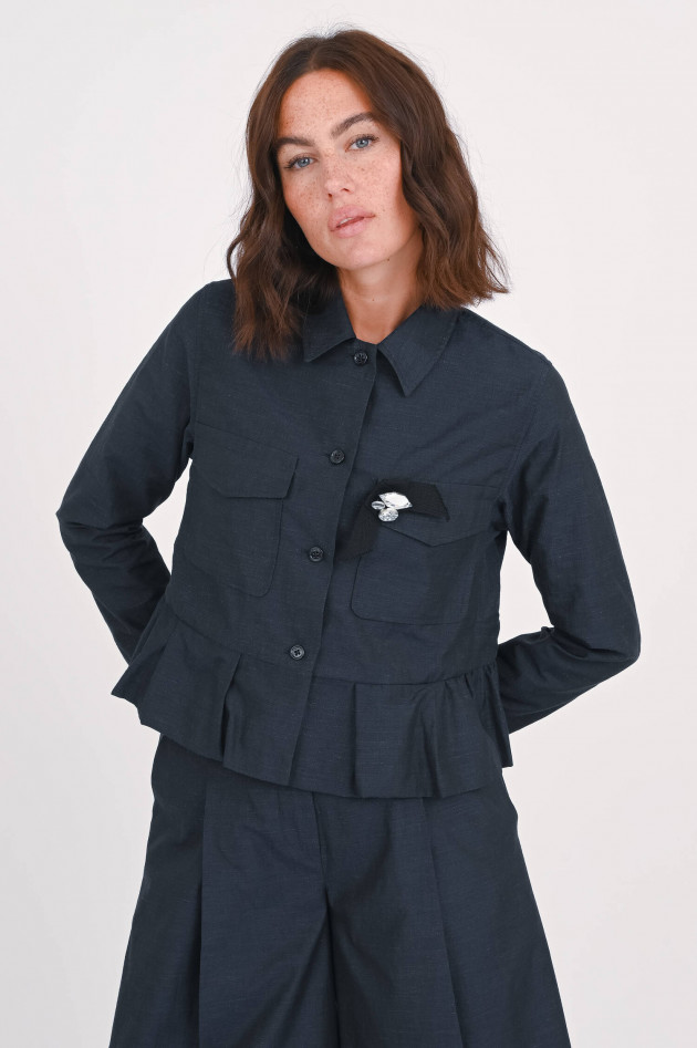 Odeeh Jacke mit Schößchen in Midnight