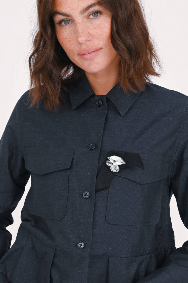 Odeeh Jacke mit Schößchen in Midnight