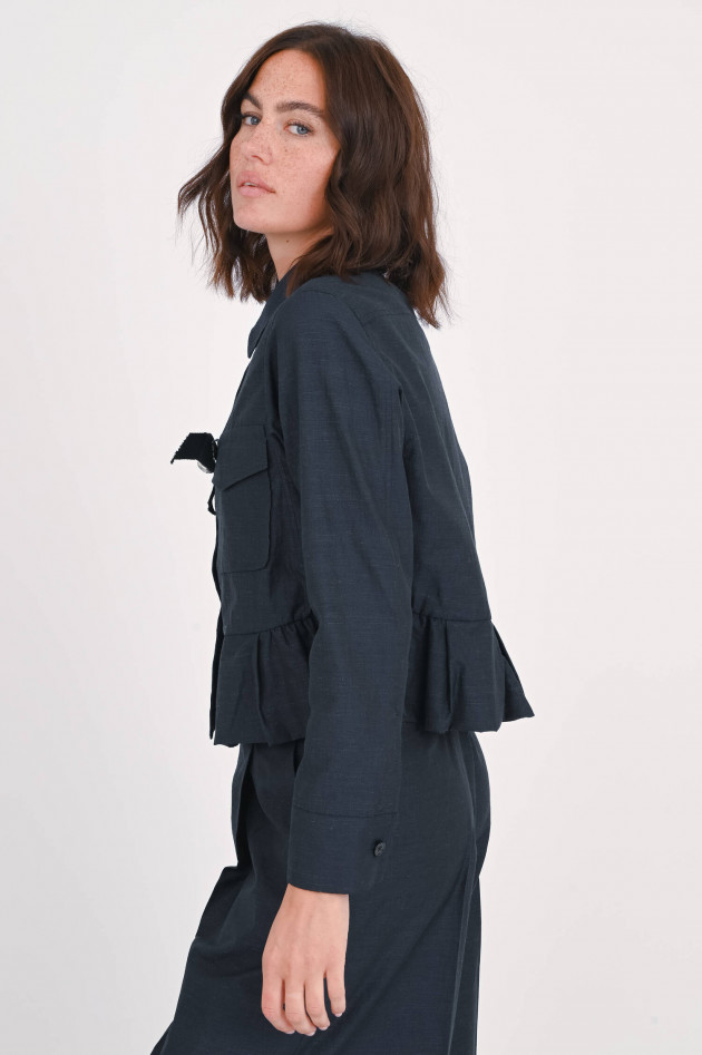 Odeeh Jacke mit Schößchen in Midnight